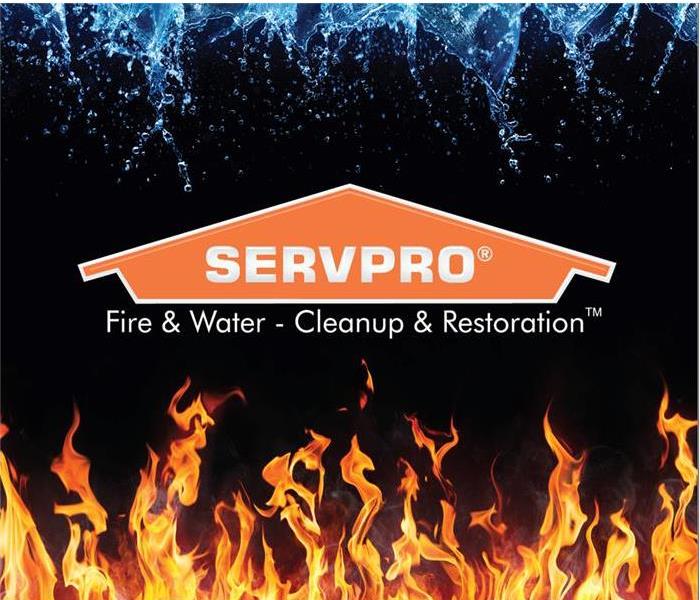 SERVPRO logo with fire and water 