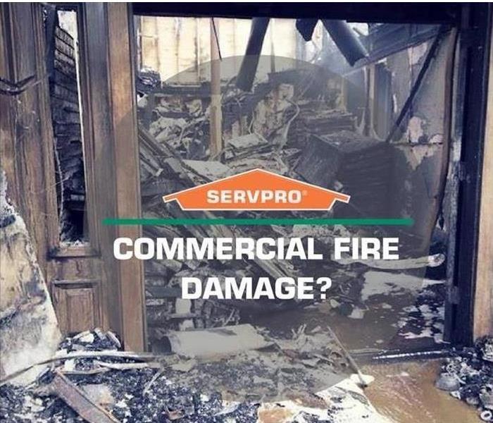 Fire damage image with SERVPRO logo 